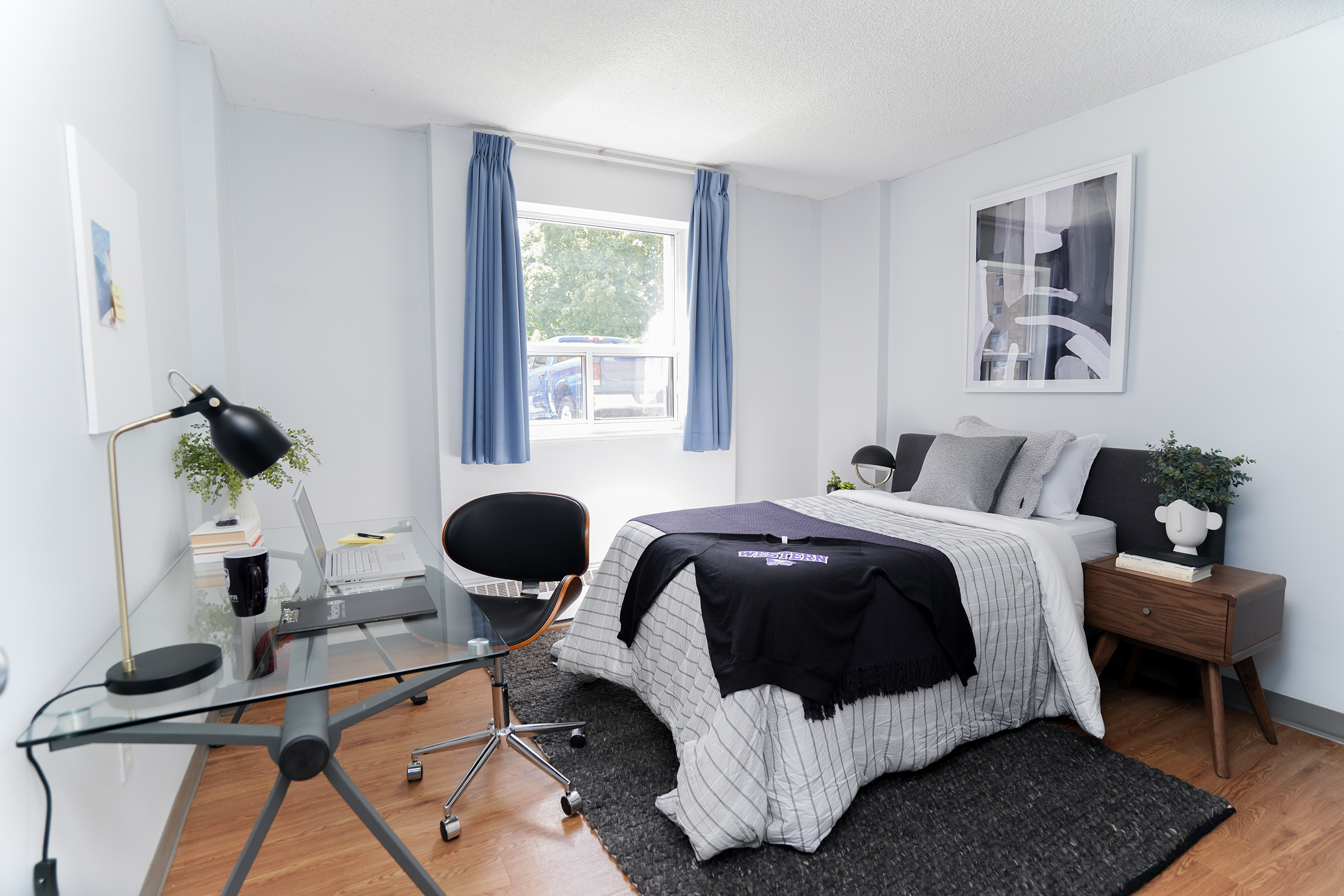 Beaver Ausable Hall Bedroom showing bed with desk