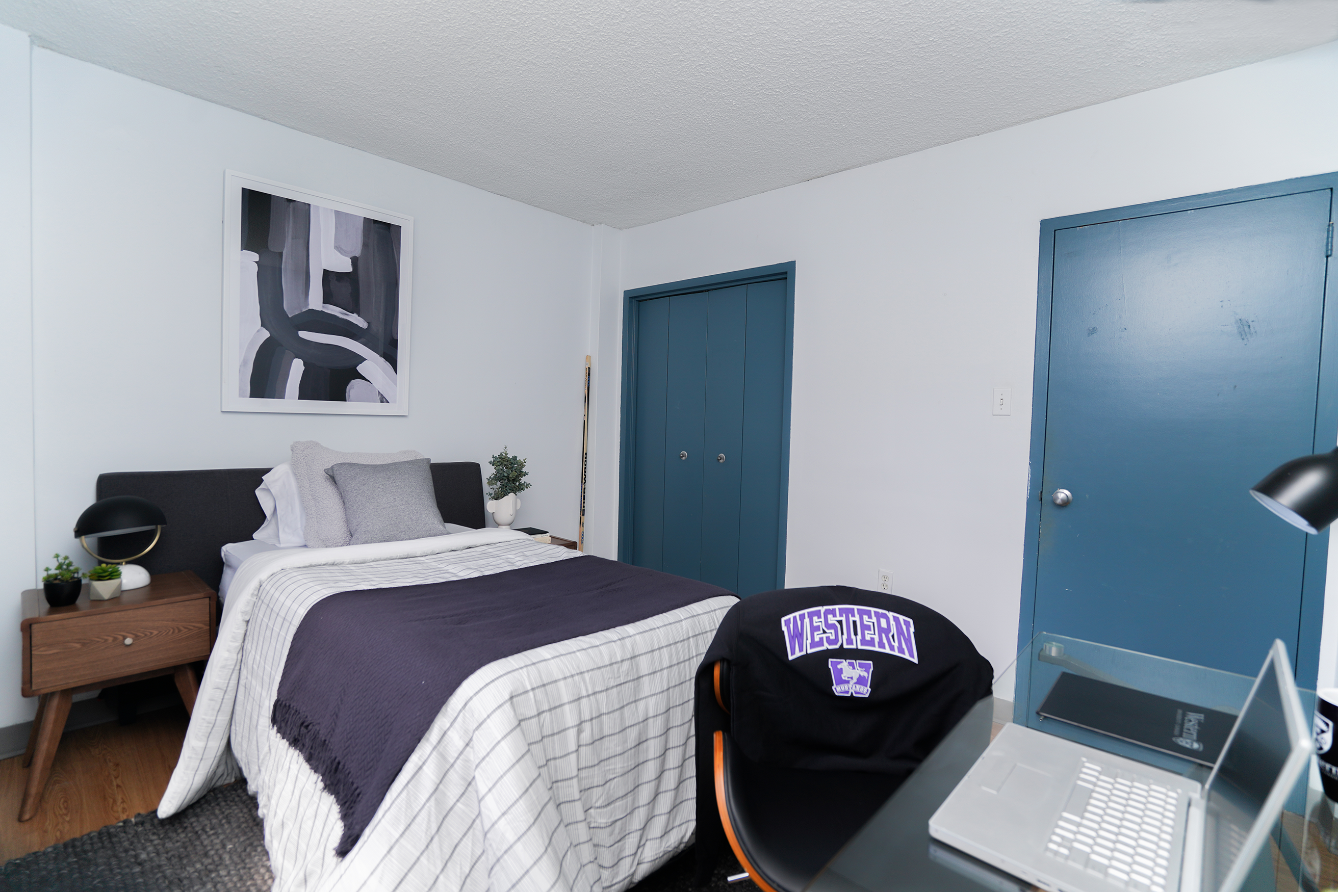 Beaver Ausable Hall Bedroom showing bed and closet