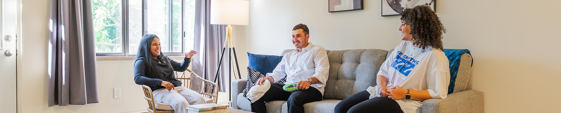 Three tenants in a living room